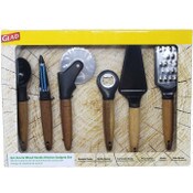 Wholesale - 6pc GLAD ACACIA WOOD HANDLE KITCHEN GADGETS C/P 6, UPC: 749732714556